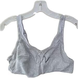 Comfort Choice Gray Full Coverage Adjustable‎ Strap Wire Free T-Shirt Bra Sz 40B